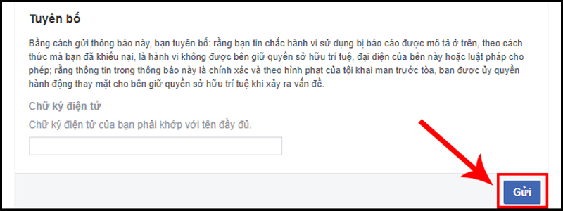 Nhập đầy đủ thông tin và gửi đi